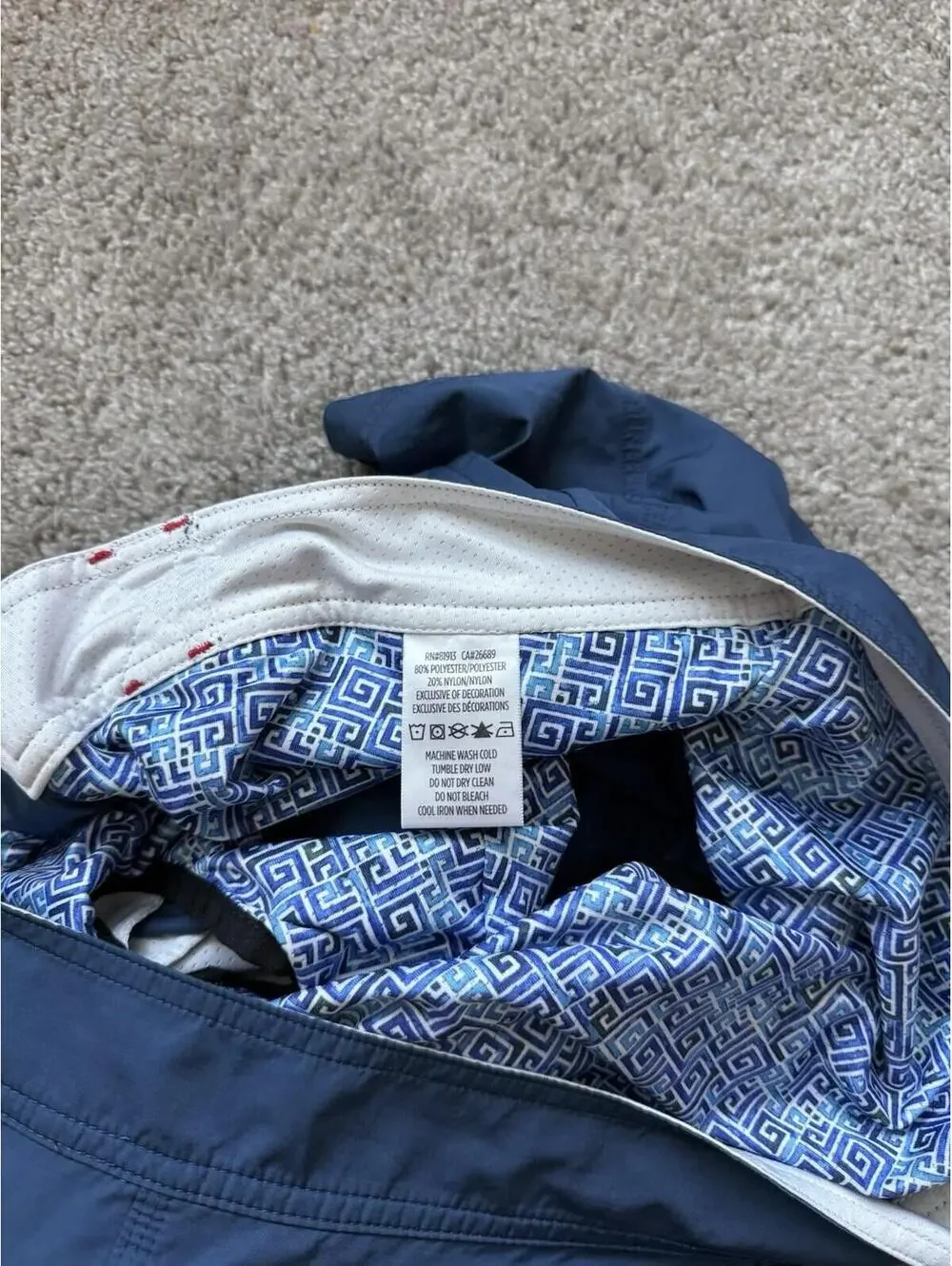 Robert Graham Men's Size Large Cargo Classic‎ Fit Swim Shorts Blue Board Shorts